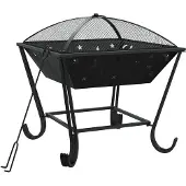 vidaXL Vuurplaats met pook XXL 50 cm staal
