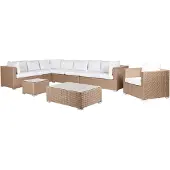 Beliani XXL - Loungeset voor 8 - Zandbeige - PE rotan