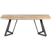 Beliani UPTON - Hocker-Lichte houtkleur-MDF, Metaal