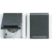 JUNG WG800 Wandcontactdoos (WCD schakelmateriaal) - 8220W - E2U5K