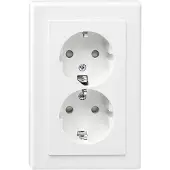 Schneider- Electric Schneider Electric Systeem-M wandcontactdoos dubbel inbouw RA KV Glanzend wit