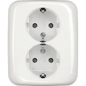 Busch-Jaeger Reflex SI wandcontactdoos RA dubbel inbouw Glanzend wit