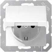 JUNG AS500 wandcontactdoos RA m/deksel inbouw Glanzend wit