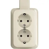 Technim Abb Busch-Jaeger Opbouw Wcd Ra Kv 2-Voudig +Montageplaat Creme Ap