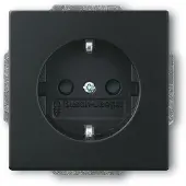 Busch-Jaeger Future Linear Wandcontactdoos 1V + Randaarde KV Mat Zwart