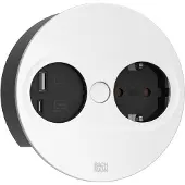 Bachmann TWIST 2 1xCEE7/3 1xUSB A/C 22W 2,0m AEH RAL9010 30GE rond