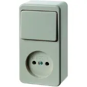 Hager Berker Combinatieschakelaar Contactdoos Zonder Massacontact Wit Oppervlak - 61673640