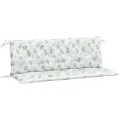 vidaXL Tuinbankkussens 2 st bladpatroon 150x50x7 cm stof