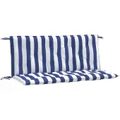 vidaXL Tuinbankkussens 2 st gestreept 120x50x7 cm stof wit en blauw