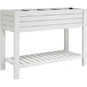 vidaXL Plantenbak verhoogd 110x45x79 cm polypropeen wit
