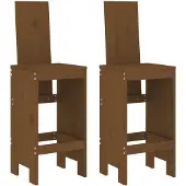 vidaXL Barkrukken 2 st 40x42x120 cm massief grenenhout honingbruin