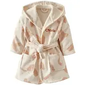 Vertbaudet Badjas baby van personaliseerbaar biokatoen HAPPY SKY beige, bedrukt