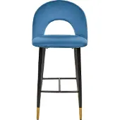 Beliani FALTON - Barkruk-Blauw-Fluweel