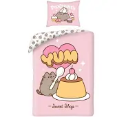Pusheen Dekbedovertrek, Yum - Eenpersoons - 140 x 200 + 70 x 90 cm - Katoen