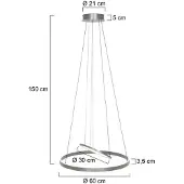 Steinhauer Hanglamp Ringlux staal 60cm met binnenplaat