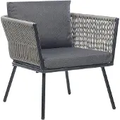 Beliani GARGANO - Bistroset-Grijs-PE rotan