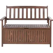 Beliani SOVANA - Tuinbank-Donkere houtkleur-Acaciahout
