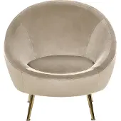 Beliani LANGA - Fauteuil-Beige-Fluweel