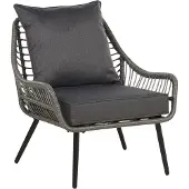 Beliani LAURETO - Bistroset voor 2 - Grijs - PE rotan