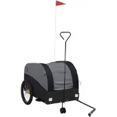 vidaXL Fietstrailer 45 kg ijzer zwart