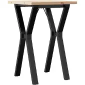 vidaXL Eettafel Y-frame 50x50x75,5 cm massief grenenhout en staal