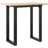 vidaXL Eettafel O-frame 80x50x75,5 cm massief grenenhout en staal