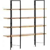 vidaXL Boekenkast met 4 schappen 160x35x160 cm massief mangohout
