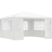 vidaXL - Partytent - met - zijwanden - professioneel - 90 - g/m² - 4x4 - m - wit