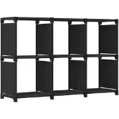 vidaXL Kast met 6 vakken 103x30x72,5 cm stof zwart