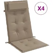 vidaXL Stoelkussens 4 st hoge rug oxford stof taupe