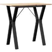 vidaXL Eettafel Y-frame 80x50x75 cm massief grenenhout en staal