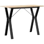 vidaXL Eettafel Y-frame 100x50x75 cm massief grenenhout en staal