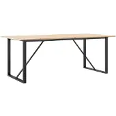 vidaXL Eettafel O-frame 200x100x75 cm massief grenenhout en staal