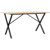 vidaXL Eettafel X-frame 160x80x75 cm massief grenenhout en staal