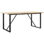 vidaXL Eettafel O-frame 180x90x75,5 cm massief grenenhout en staal
