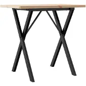 vidaXL Eettafel X-frame 80x50x75,5 cm massief grenenhout en staal
