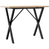 vidaXL Eettafel X-frame 100x50x75,5 cm massief grenenhout en staal