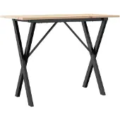 vidaXL Eettafel X-frame 100x50x75 cm massief grenenhout en staal