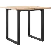 vidaXL Eettafel O-frame 80x80x75,5 cm massief grenenhout en staal
