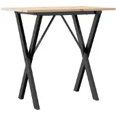 vidaXL Eettafel X-frame 80x50x75 cm massief grenenhout en staal