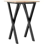 vidaXL Eettafel X-frame 50x50x75 cm massief grenenhout en staal