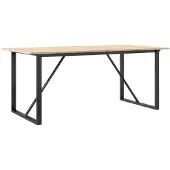 vidaXL Eettafel O-frame 180x90x75 cm massief grenenhout en staal