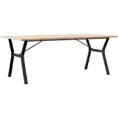 vidaXL Eettafel Y-frame 200x100x75,5 cm grenenhout en staal