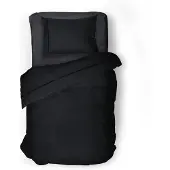Eleganzzz Dekbedovertrek Uni Perkal Katoen Met Bies - zwart 140x200/220cm