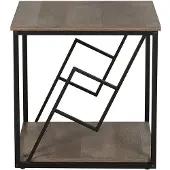 Beliani FORRES - Bijzettafel-Donkere houtkleur-Spaanplaat