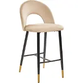Beliani FALTON - Barkruk-Beige-Fluweel
