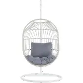 Beliani ALBA - Hangstoel-Wit-PE rotan