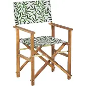 Beliani CINE - Tuinstoel-Groen-Polyester, Acaciahout