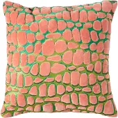 Light & Living Kussen 45x45 cm TOMBA groen+koraal (Roze, 45x45cm)