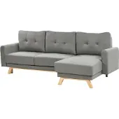 Beliani SIRO - Slaapbank - Grijs - Linkszijdig - Polyester